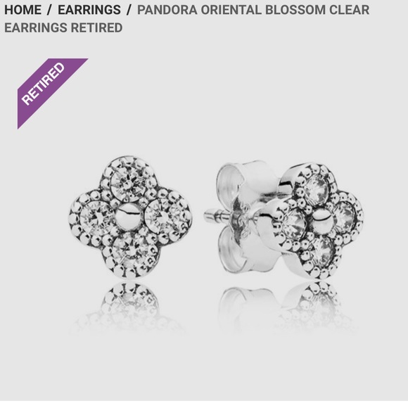 Pandora Earrings: Oriental Blossom Clear Cz - Picture 2 of 8
